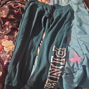 PINK Victoria's Secret Dark Teal Joggers